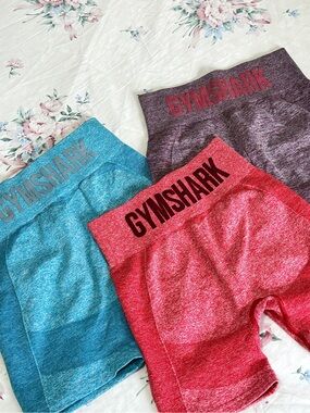 Gymshark Women’s Seamless High-Waist Bike Shorts - Teal, Red, Purple